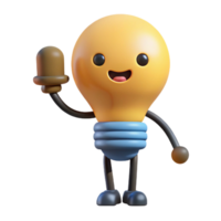 majestic exemplary Lightbulb character with a filament and circular base. Clean lines, flat color, minimal design with Scalable Design. png