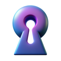 vibrant romantic contemporary Keyhole shape with a gradient of circles inside. Geometric, with Scalable Design. high resolution png