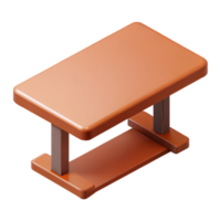 captivating peaceful classic Minimal isometric table with single-weight stroke and brown color with Scalable Design. sharp png