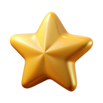 magnífico negrita impresionista en forma de estrella personaje con cinco puntos. simétrico diseño, plano oro color con escalable diseño. magistralmente capturado png