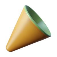 stunning reflective rustic Orthographic projection of a cone. Symmetrical, clean lines, flat color with Scalable Design. crisp png