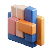joyful captivating Abstract composition of rectangular shapes. Clean lines, flat color, with Scalable Design. crisp png