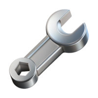 timeless geometric Isometric wrench with clean lines and a silver color with Scalable Design. luxury png