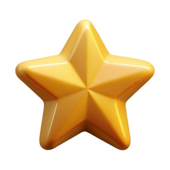 destacar tropical en forma de estrella personaje con cinco puntos. simétrico diseño, plano oro color con escalable diseño. auténtico png