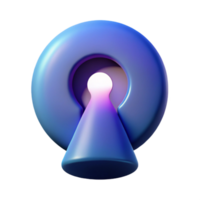radiant tropical Keyhole shape with a gradient of circles inside. Geometric, with Scalable Design. top-tier png