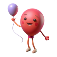 standout art deco Balloon character with a string attached. Clean lines, flat color, crisp edges with Scalable Design. 8K png