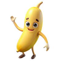 unforgettable modern Banana character with a peel, flat yellow, with Scalable Design. high resolution png