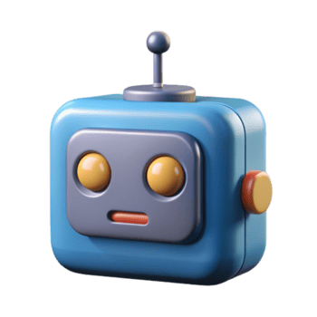 slående inspirerad geometrisk fyrkant robot med avrundad hörn och antenn. knaprig kanter, platt Färg, med skalbar design. png