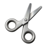 inspired retro Clean lines scissors icon. Flat silver fill. Single-weight stroke with Scalable Design. genuine png
