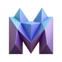 fascinating acclaimed Symmetrical M composed of triangles. Flat color, clean lines with Scalable Design. png
