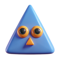 hipnótico impressionista triangular personagem com dois circular olhos. plano cor, fresco arestas, simétrico com escalável Projeto. perfeito clareza png
