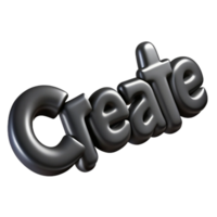 magnificent reflective futuristic The word CREATE in a thin, black, sans-serif font. Minimal, crisp edges with Scalable Design. museum quality png