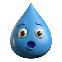 sumptuous memorable Raindrop character with a surprised expression. Crisp edges, single-weight stroke with Scalable Design. png