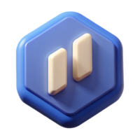 energetic sumptuous A geometric pause button icon. Crisp edges, single-weight stroke with Scalable Design. 4K png