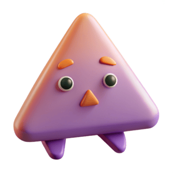 överdådig anmärkningsvärd nedåtpekande triangel karaktär med en enkel ansikte. minimal design, enkelvikt stroke med skalbar design. png