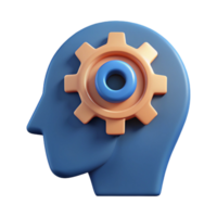 memorable organic Human head silhouette with gear icon inside. Minimal, flat color with Scalable Design. high resolution png