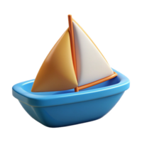 sumptuous timeless Boat character with a triangular sail. Geometric, clean lines, with Scalable Design. png