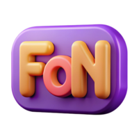 dreamy stunning The word FONT with rounded corners. Flat color, single-weight stroke with Scalable Design. 8K png