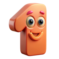 playful hypnotic Number character with a single eye, smiling mouth. Minimal design, crisp edges, flat color with Scalable Design. genuine png