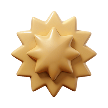 majestuoso alegre impresionista Starburst Insignia con agudo puntos, escalable, plano beige con escalable diseño. original png