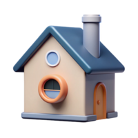 hypnotic energetic coastal Square house with a chimney and circular window. Flat color, clean lines, minimal details with Scalable Design. precision png