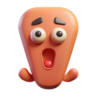 inspired urban Exclamation point character with a surprised expression. Flat color, minimal design, crisp edges with Scalable Design. luxury png