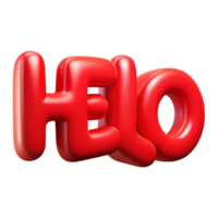 exemplary mid-century Bold, sans-serif HELLO in vibrant red. Clean lines, flat color with Scalable Design. original png