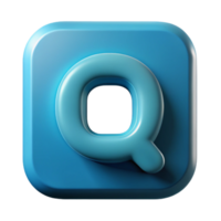 mesmerizing bold impressionist Outlined, square Q shape. Single-weight stroke, crisp edges with Scalable Design. artisan png