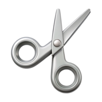 iconic tropical Clean lines scissors icon. Flat silver fill. Single-weight stroke with Scalable Design. refined png