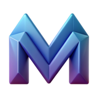 serene abstract Symmetrical M composed of triangles. Flat color, clean lines with Scalable Design. 8K png