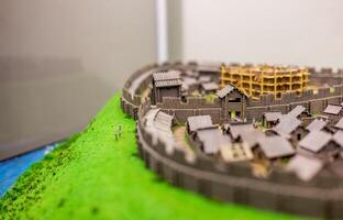 A model of a medieval town on display photo