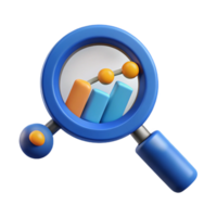 radiant standout Magnifying glass over a data point, flat color. Clean lines, with Scalable Design. png