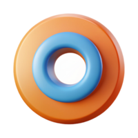 picturesque contemporary Symmetrical O constructed from concentric circles. Flat color, clean lines with Scalable Design. masterfully captured png