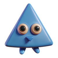 vibrant acclaimed Triangle character with a single, circular eye. Symmetrical, clean lines, with Scalable Design. png