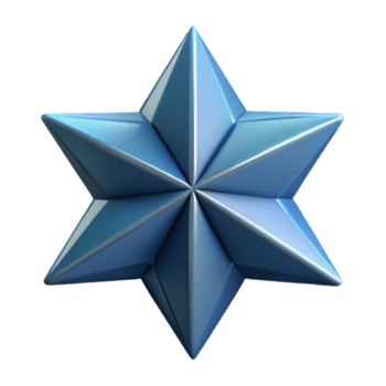 hipnotizante inspirado geométrico Estrela ícone. fresco arestas, simétrico, plano cor com escalável Projeto. png