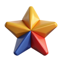 imaculado exemplar cinco pontas estrela, segmentado para dentro cinco plano cor Seções. simétrico, peso único acidente vascular encefálico com escalável Projeto. png