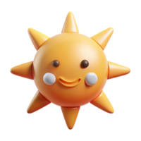 romantic impressive Smiling sun character with triangular rays. Clean lines, flat color, minimal design with Scalable Design. high resolution png