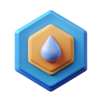 vibrant dynamic victorian Hexagonal badge with a simple droplet shape. Flat color, clean lines, minimal with Scalable Design. high quality png