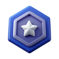 splendid geometric Octagonal badge with star icon, symmetrical design, flat indigo with Scalable Design. professional png