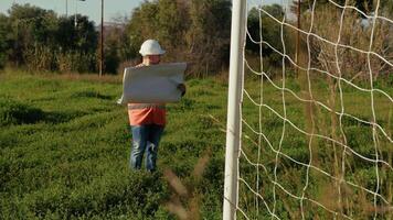 Engineer Studying How To Build A Football Stadium video