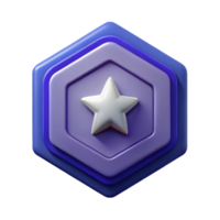 pristine peaceful organic Octagonal badge with star icon, symmetrical design, flat indigo with Scalable Design. authentic png