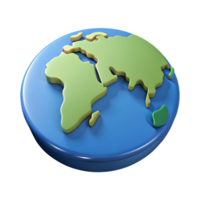 caprichoso vibrante mundo mapa con destacado continente. peso único ataque, plano color, mínimo diseño con escalable diseño. lujo png