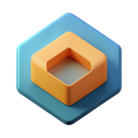 standout minimalist Isometric cube with clean lines and flat red color with Scalable Design. precision png