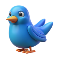 inspired vintage Bird character with a rounded body and pointed wings. Flat blue color, minimal design with Scalable Design. crisp png