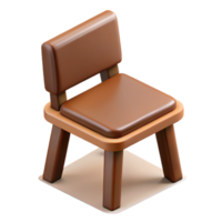 nostalgic immaculate Scalable isometric chair with single-weight stroke and a brown seat with Scalable Design. luxury png