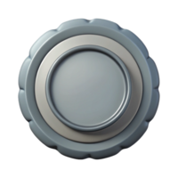 reflective breathtaking Circular badge with inner ring, flat gray color, single-weight stroke with Scalable Design. premium png