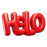signature artistic Bold, sans-serif HELLO in flat red. Clean lines, crisp edges with Scalable Design. gallery standard png