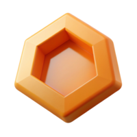 serene tropical Hexagon, single-weight stroke, orange. Geometric, with Scalable Design. 8K png
