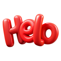 dramatic fascinating Bold, sans-serif HELLO in bright red. Clean lines, flat color with Scalable Design. professional png