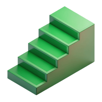 spektakulär nostalgisch Jahrgang skalierbar isometrisch Treppe mit Einzelgewicht Schlaganfall und Grün Schritte mit skalierbar Design. Präzision png